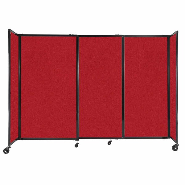 Versare StraightWall Sliding Portable Partition 7'2" x 5' Red Fabric 1460327 - main